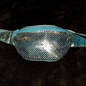 Aqua Metal Chain Link Fanny Pack